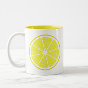 Lemon Stylised Fruit Slice Two-Tone Coffee Mug
