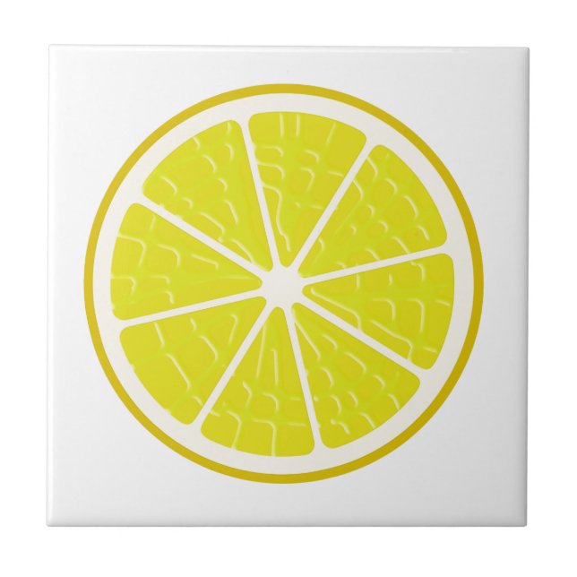 Lemon Stylized Fruit Slice Tile (Front)