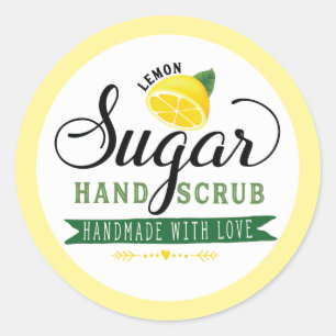 Lemon Sugar Handscrub Labels Custom Stickers