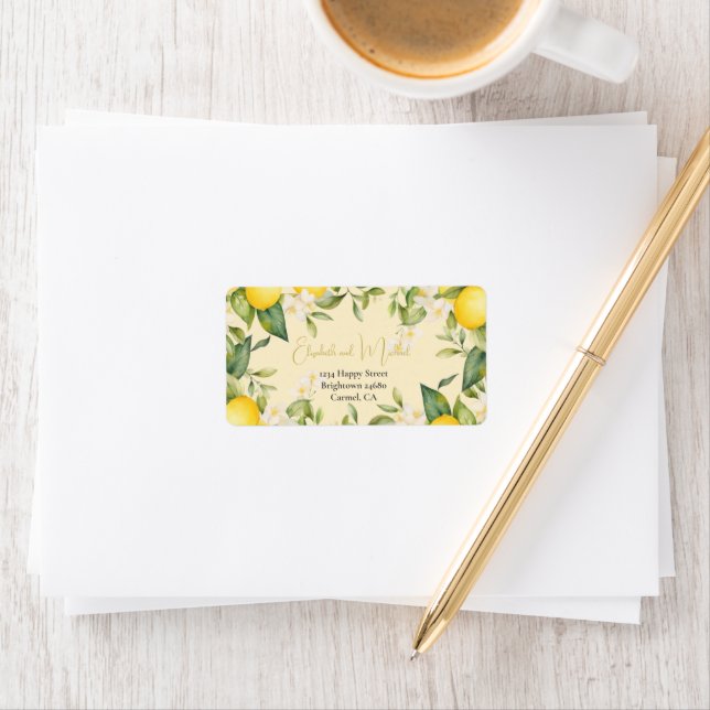 Lemon Summer Citrus Wedding Invitation Label (Insitu)