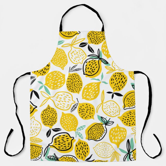 Lemon Summer Design Vintage Illustration Apron (Front)