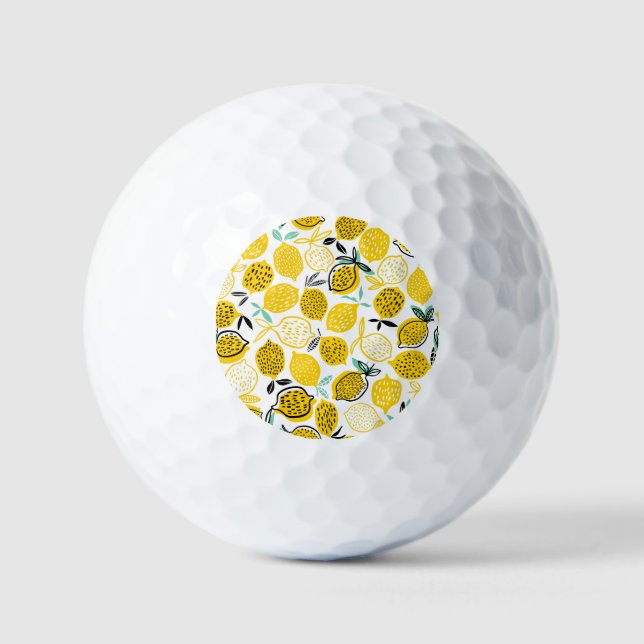 Lemon Summer Design Vintage Illustration Golf Balls (Front)