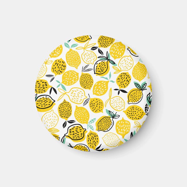 Lemon Summer Design Vintage Illustration Magnet (Front)