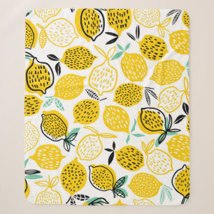 Lemon Summer Design Vintage Illustration Sherpa Blanket