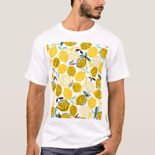 Lemon Summer Design Vintage Illustration T-Shirt