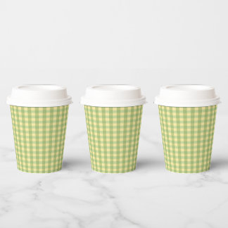Lemon Summer Gingham Pattern Paper cup