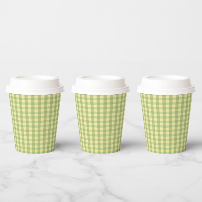 Lemon Summer Gingham Pattern Paper cup (Multi)