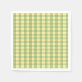 Lemon Summer Gingham Plaid Paper Napkin