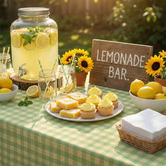 Lemon Summer Gingham Tablecloth