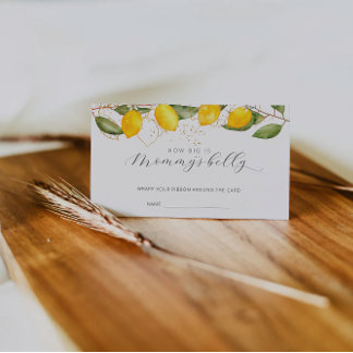 Lemon Summer How Big Is Mummy’s Belly Ticket  Enclosure Card