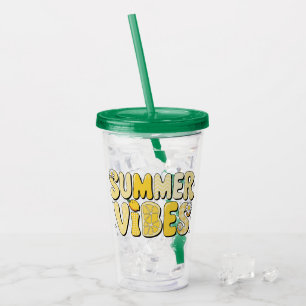 Lemon Summer Quote Acrylic Tumbler