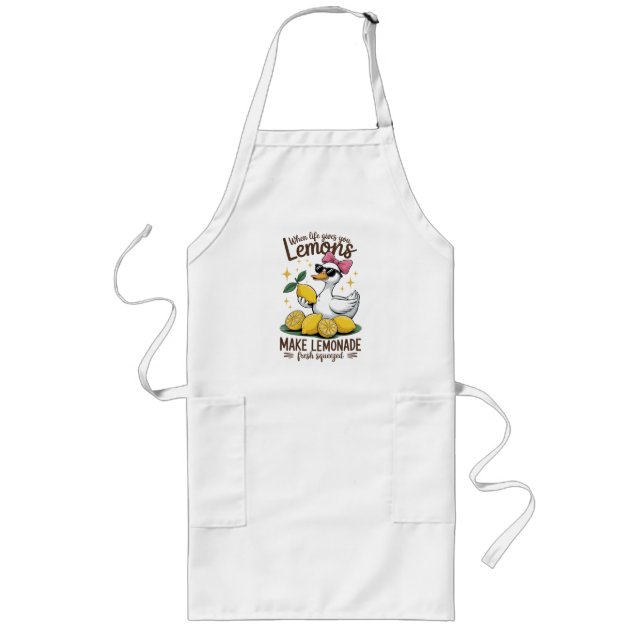 Lemon Summer Quote  Long Apron (Front)