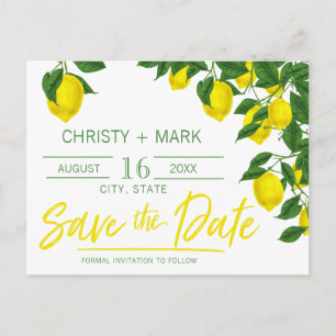 Lemon Summer   Save the Date Postcard