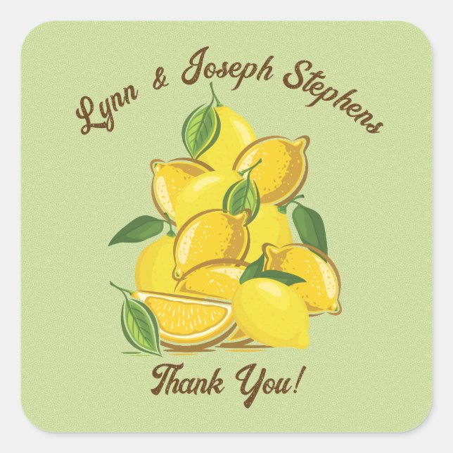 Lemon Summer Thank You Sticker (Front)