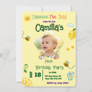 Lemon Summer Theme Kids Birthday Invitation Card