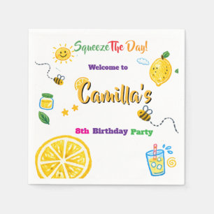 Lemon Summer Theme Kids Birthday  Napkin