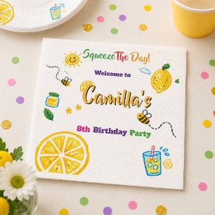 Lemon Summer Theme Kids Birthday  Napkin