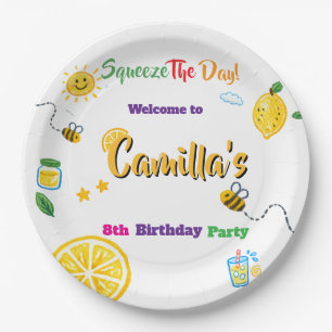 Lemon Summer Theme Kids Birthday  Paper Plate