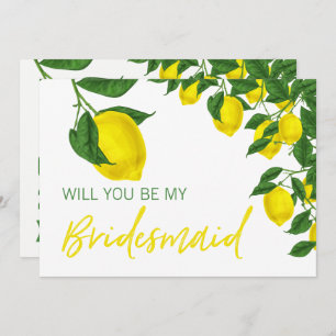 Lemon Summer Will you be my Bridesmaid Invitation