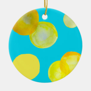 Lemon sun yellow circle art ceramic tree decoration