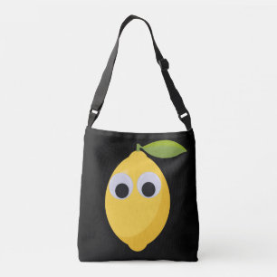 Lemon, sweet fruit with googly eyes crossbody bag