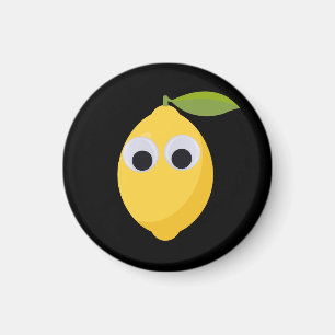 Lemon, sweet fruit with googly eyes magnet