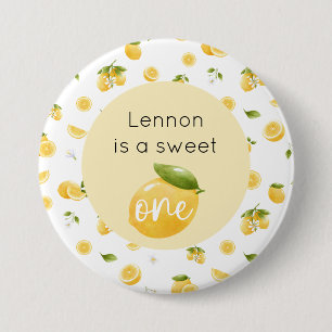 Lemon Sweet One 1st Birthday 7.5 Cm Round Badge