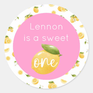 Lemon Sweet One 1st Birthday Classic Round Sticker