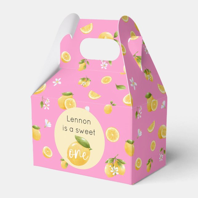 Lemon Sweet One 1st Birthday Favour Box (Front Side)
