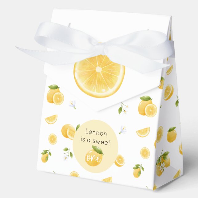 Lemon Sweet One 1st Birthday Favour Box (Front)