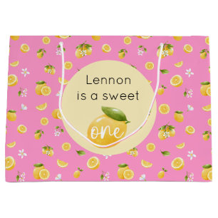 Lemon Sweet One 1st Birthday Large Gift Bag
