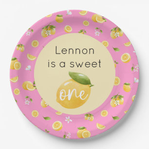 Lemon Sweet One 1st Birthday Paper Plate