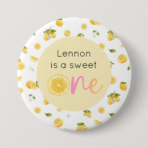 Lemon Sweet One Birthday 7.5 Cm Round Badge