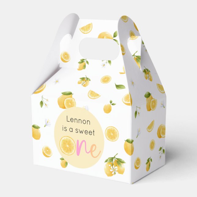 Lemon Sweet One Birthday Favour Box (Front Side)