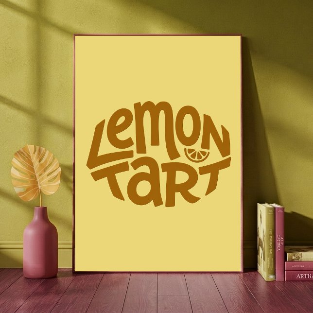 Lemon Tart Bakery Typographic Art Kitchen Cafe Poster (Creator Uploaded)