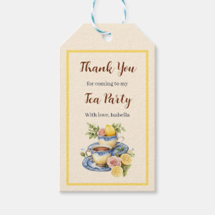 Lemon Teacup Afternoon Tea Party Favour Gift Tags
