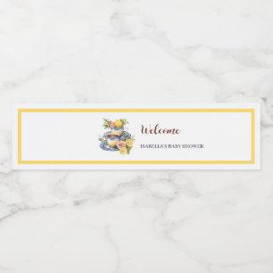 Lemon Teacup Baby Shower Water Bottle Labels