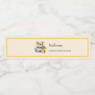 Lemon Teacup Baby Shower Water Bottle Labels