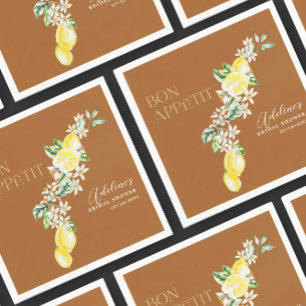 Lemon Terracotta Main Squeeze Bridal Shower Napkin