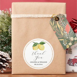 Lemon Thank You Classic Round Sticker