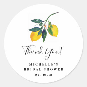 Lemon Thank You Stickers, Thank You Tags, Classic Round Sticker