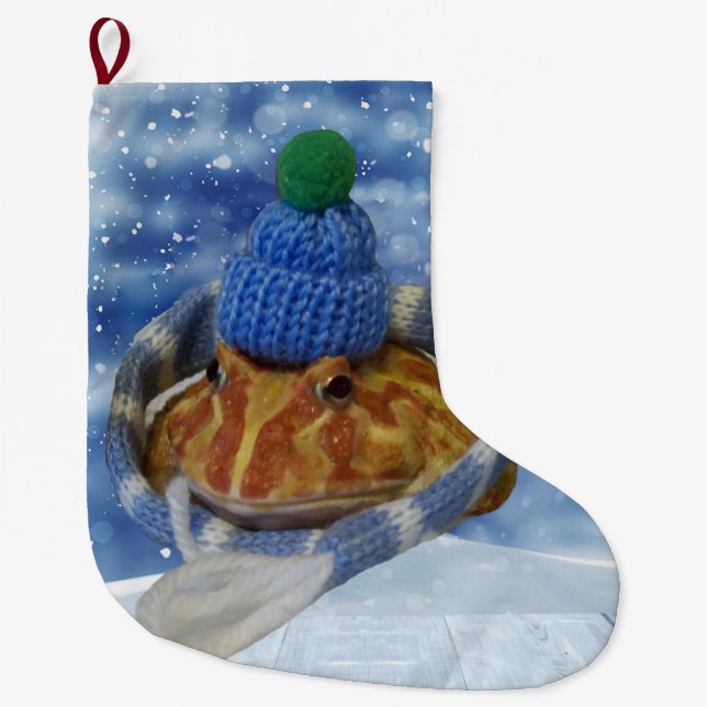 Lemon the frog large christmas stocking (Front)