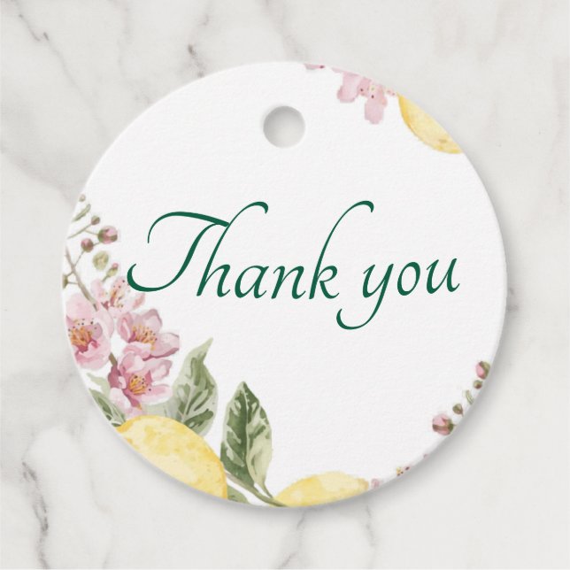 Lemon them Graduation Party  Favour Tags (Front)