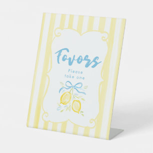 Lemon Theme Boy Baby Shower Favours Pedestal Sign