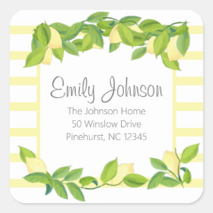 Lemon Theme Bridal Shower Address Label