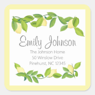 Lemon Theme Bridal Shower Address Sticker