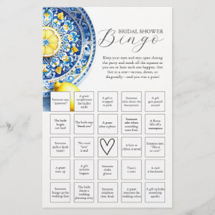 Lemon Theme Bridal Shower Bingo Flyer