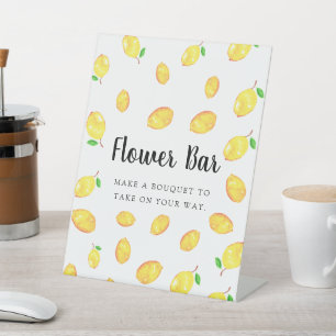 Lemon Theme Bridal Shower Flower Bar Sign 