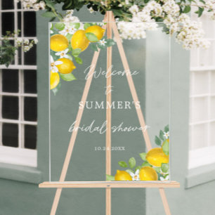 Lemon Theme Bridal Shower Welcome Acrylic Sign