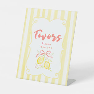 Lemon Theme Girl Baby Shower Favours Pedestal Sign